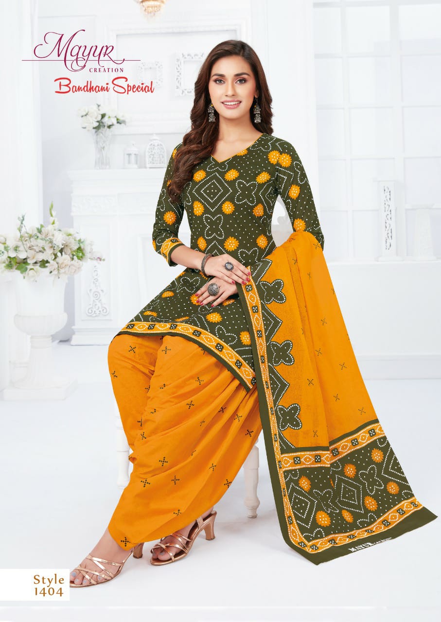 Mayur Bandhani Special 14 Cotton Printed Casual Daily Wear Dress Material Collection